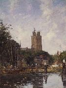 Eugene Boudin Dordrecht the Grote Kerk from the Canal France oil painting artist